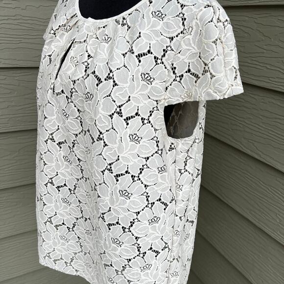 J. Crew women's size 14 embroidered cut out work with cap sleeves - Picture 5 of 7